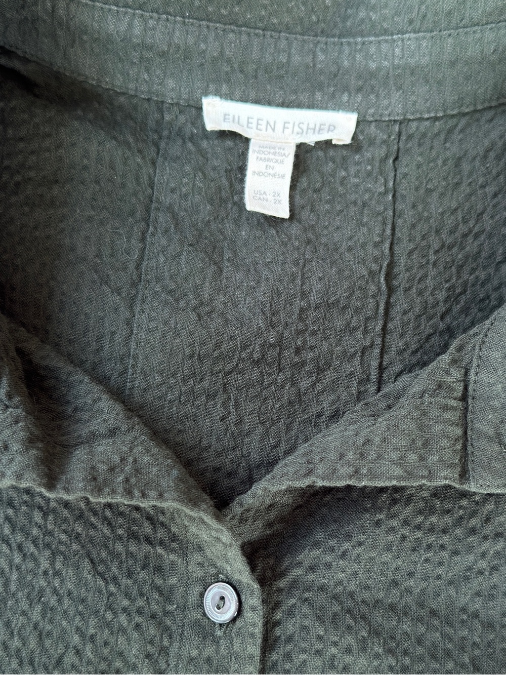 EILEEN FISHER ‘Organic Cotton Pucker Classic Shirt Dress’ - Picture 9 of 10